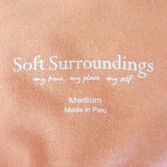 Soft Surrounding Blouse Size M Peach Relaxed Fit Sleeveless Soft Stretch - Picture 4 of 5